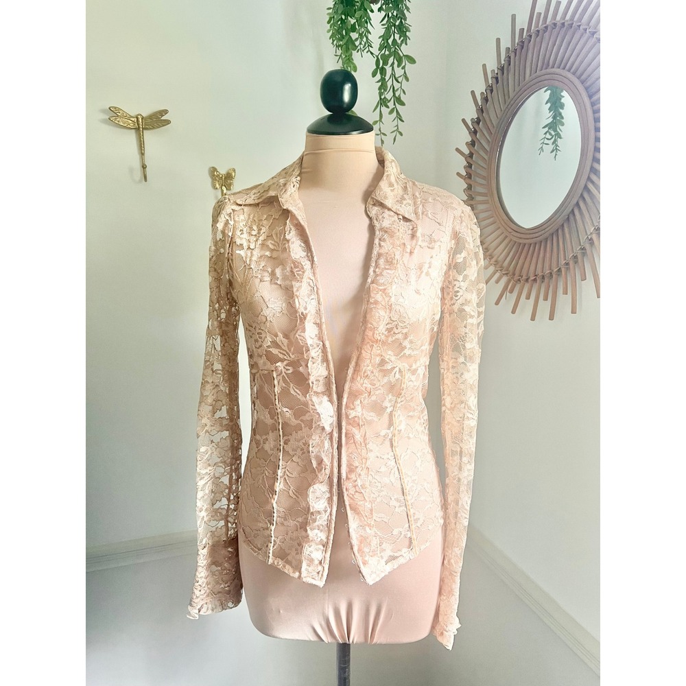 Vintage Y2K Moda International Lace Corset Style‎ Blouse